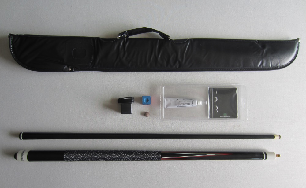 Taco Carambolal WINNER  - 12 mm + Saco preto 1P/1V + Cola ponteiras + Porta Giz Magn�tico + Solas + Giz